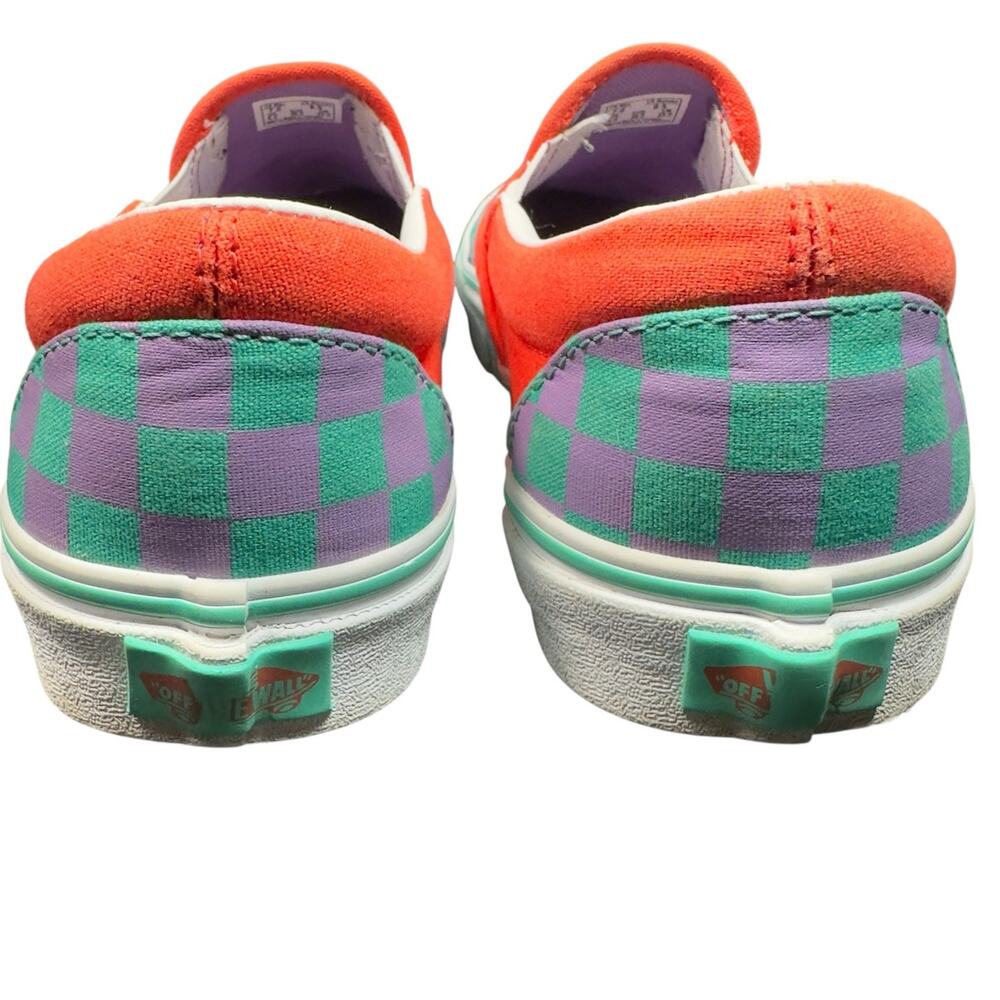 Vans Slip On Checkerboard Skate Shoe - Tomato / Orchid MEN 7/ WMN 8.5. EXCLUSIVE - Picture 7 of 16